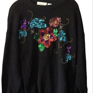 Victoria Jones Sequin Beaded Sweater Size Medium NWT